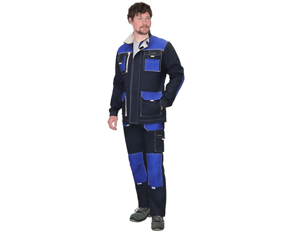 Куртка "Двин" синяя с васильковым и молочной отделкой р. 96-100/170-176 (ЧЗ)