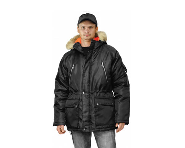 Куртка зимняя "Аляска" удлиненная цвет: черный