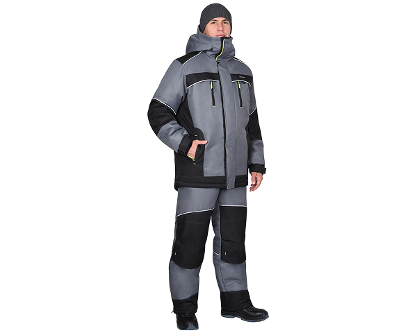 Костюм "АРКТИКА" зимний: куртка дл., брюки, ср. серый с черным