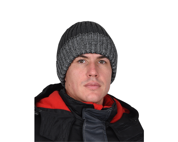 Шапка темно-серая с СВ-элементами Юка, с утеплителем Тинсулейт