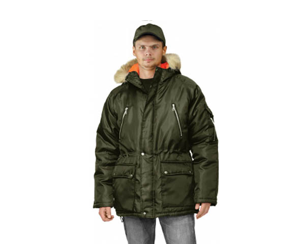 Куртка зимняя "Аляска" удлиненная цвет: хаки