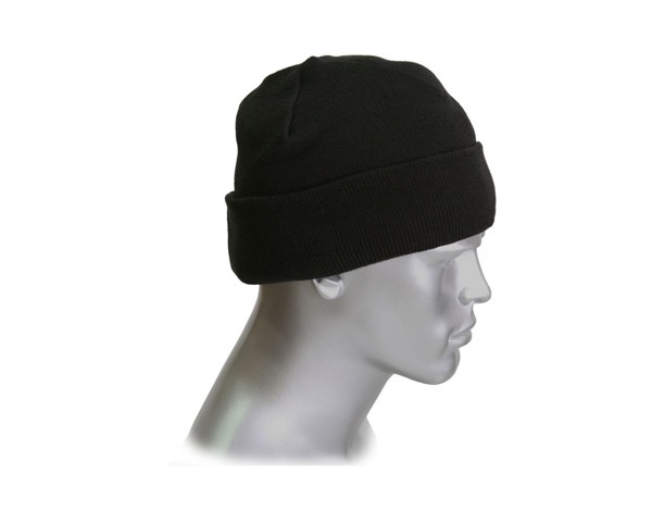Шапка трикотажная зимняя на синтепоне черная